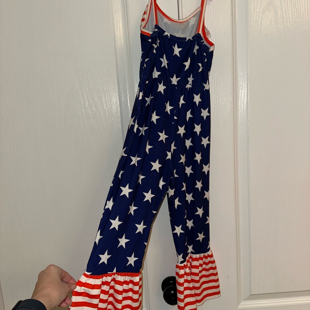 Star Patterned Jumpsuit with Striped Ruffles - Picture 2 of 2